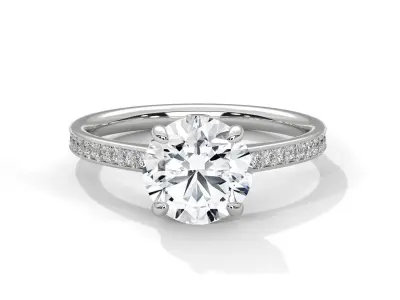 solitaire ring with detail images and 360 render videos 13 3D print model