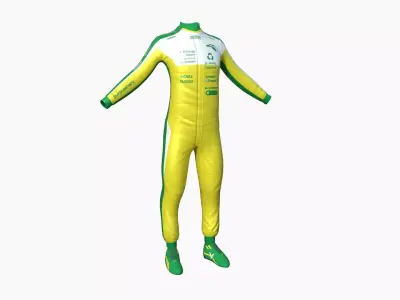 Racing Pilot Uniform A04 Yellow - Character Clothing Design Low-poly 3D model