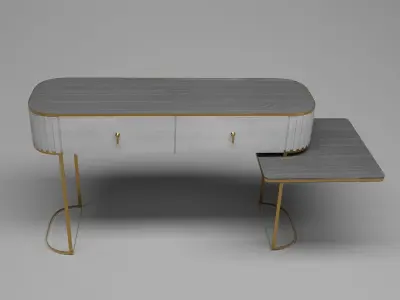 Champagne Nordic Makeup  Dressing Table Set 3D model