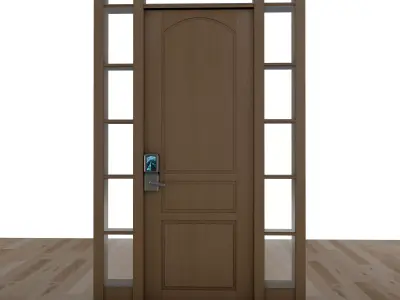 Door with Glass aside 3D model