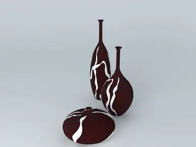 Vases Set Decoration Free 3D model