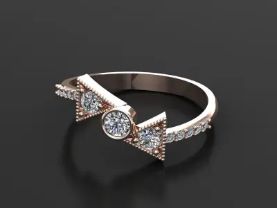 Solitaire Ring Version 1 SR45 3D model