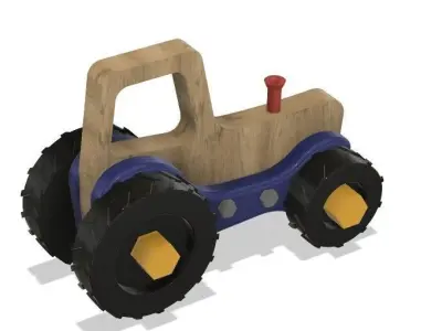 JOUET wooden toy tractor 3D print model