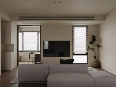 Modern living room dining room interior scenes 186 3D model