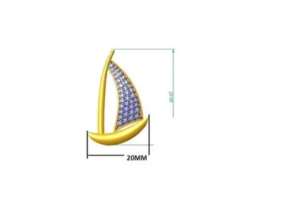 Small boat pendant stl for sale 3D print model