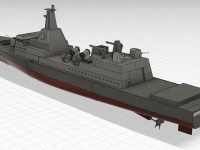 Cruiser - 3D print warship 3D print model