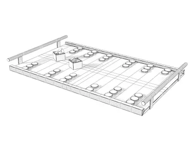 Shagreen Backgammon Game 3D model
