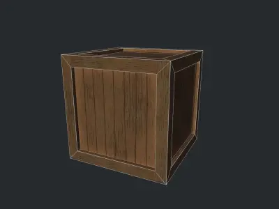 Wood box low-poly Free low-poly 3D model