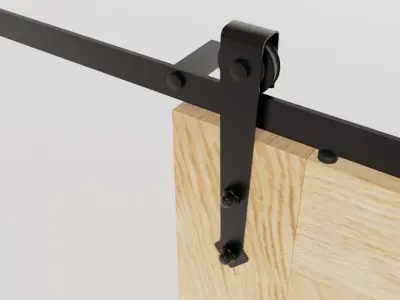 Wooden slide door 3D model