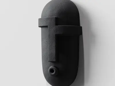 Black head sculpture 3D model