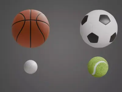 3D model balls collection 3D model