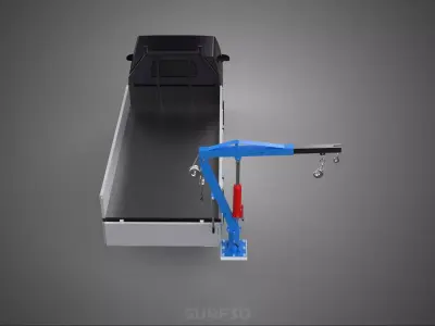 FOLDABLE MOUNTED BED CRANE HOIST LIFTING HAND WINCH TRUCK PICKUP 3D model