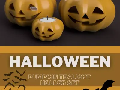  Halloween Pumpkin Tealight Holder 3D print model
