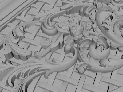 dekor ornate headboard gold 3D model