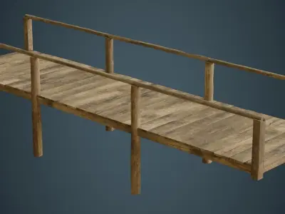 Plank Bridge 2A Low-poly 3D model