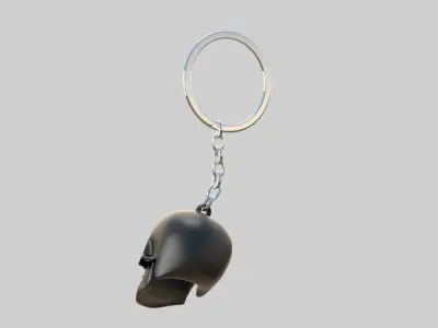 skull keychain black 3D model