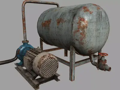 Pump station pack Free low-poly 3D model