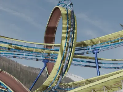 Acrobatic Track Low-poly 3D model