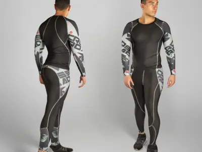 Athletic man in crossfit uniform 199 Low-poly 3D model