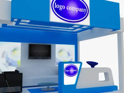  Booth Exhibition Stand a492c 3D model