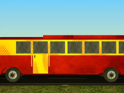 Indian Bus Model Type 3 Free low-poly 3D model