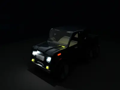 Classic pickup vechical  Free low-poly 3D model