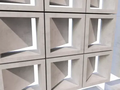 Brick Roster partitions wall 04 Low-poly 3D model