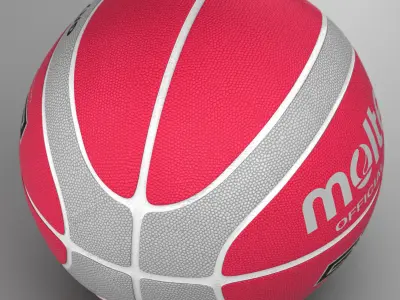 Basketball ball EB red Low-poly 3D model