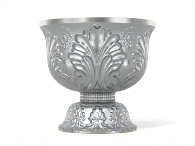 Thai Ornate Pedestal Bowl Low-poly 3D model