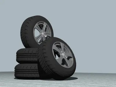Car Tire Low-poly 3D model Low-poly
