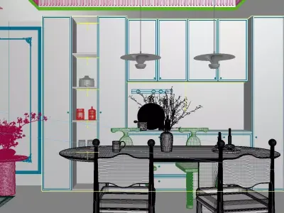 French style living room 3D model