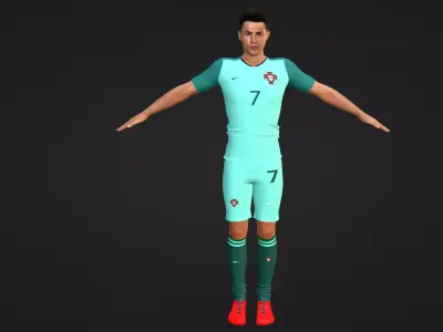 Cristiano Ronaldo - Portugal Low-poly 3D model