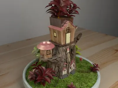 creative pot flower  3D model