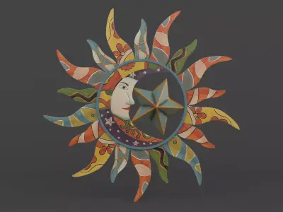 Sun Moon Wall Decoration 3D model