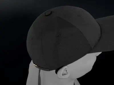 Black Basketball Hat Low-poly 3D model