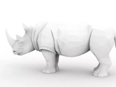 Low-Poly Rhino 3D Printable 3D print model