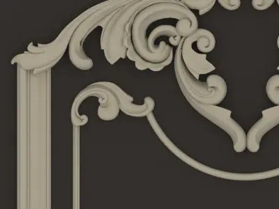 ornament frame with three diffrent material  3D model