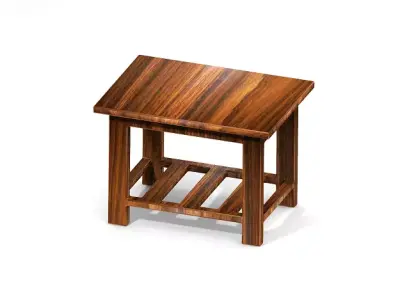 Teak wood table 3D print model