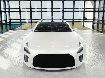 BLENDER EEVEE Brandless Sports GT shooting brake Low-poly 3D model