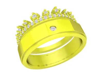 A7812 Set Fashion Diamond Women Ring 3D Model 3D print model