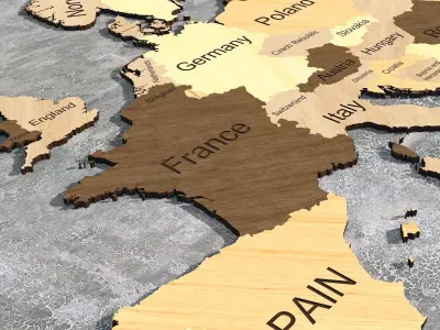 Europe Map with Country names 3D model