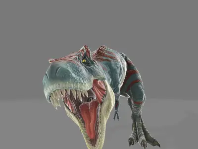 animated t-rex Low-poly 3D model