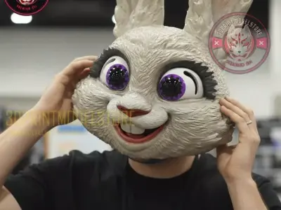 Judy Rabbit Cop Head Mask - Zootopia Cosplay Props 3D print model