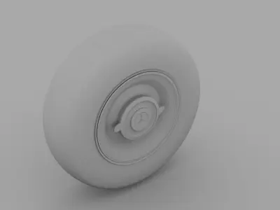 Old Mercedes Wheel Low-poly 3D model