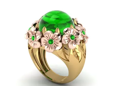 flower ring  3D print model