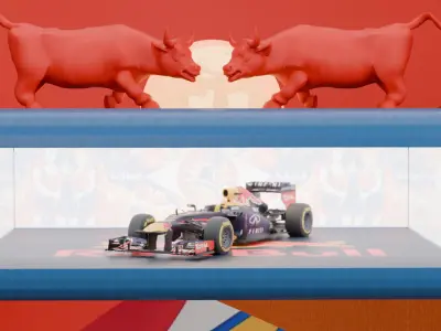 Red Bull F1 Car Display Stand  Decor 3D model