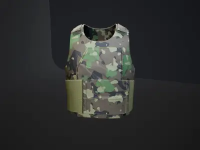 Ranger Armor Vest Low-poly model - UE4 Camo System -  Low-poly Low-poly 3D model
