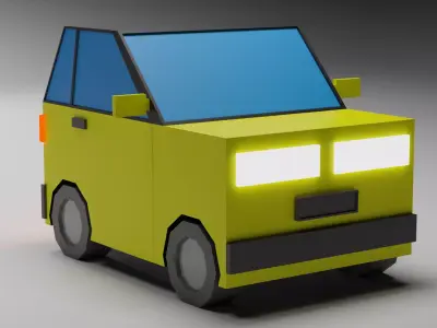 Low-poly car 3D model mini Low-poly 3D model