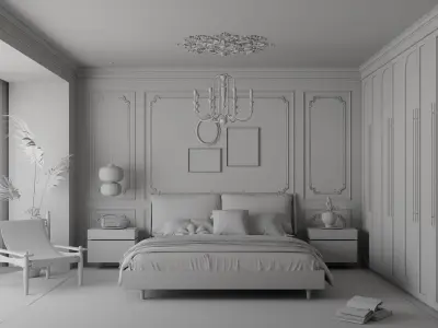     Bedroom interior 13 3D model