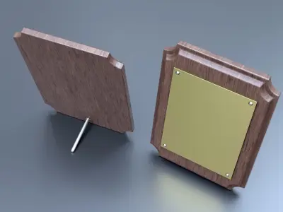 Wooden Plaque Low-poly 3D model